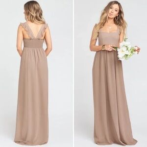 NWT SHOW ME YOUR MUMU June Maxi Dress Bridesmaid size medium color Dune